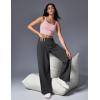 IUGA Wide Leg Pants Woman Pull on Stretchy Work Dress Pants High Waisted Business Casual Trousers Slacks(Grey)