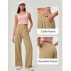 IUGA Wide Leg Pants Woman Pull on Stretchy Work Dress Pants High Waisted Business Casual Trousers Slacks(Latte)