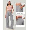 IUGA Wide Leg Pants Woman Pull on Stretchy Work Dress Pants High Waisted Business Casual Trousers Slacks(Light Grey)