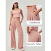 IUGA Wide Leg Pants Woman Pull on Stretchy Work Dress Pants High Waisted Business Casual Trousers Slacks(Pink)
