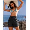 IUGA Womens 5″ Swim Board Shorts Stretchy High Waisted Beach Shorts for Women Quick Dry UPF 50+ Swimsuit Bottoms with Liner(Black)