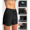 IUGA Womens 5″ Swim Board Shorts Stretchy High Waisted Beach Shorts for Women Quick Dry UPF 50+ Swimsuit Bottoms with Liner(Black)