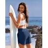 IUGA Womens 5″ Swim Board Shorts Stretchy High Waisted Beach Shorts for Women Quick Dry UPF 50+ Swimsuit Bottoms with Liner(Dark Blue)