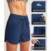 IUGA Womens 5″ Swim Board Shorts Stretchy High Waisted Beach Shorts for Women Quick Dry UPF 50+ Swimsuit Bottoms with Liner(Dark Blue)
