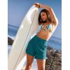 IUGA Womens 5″ Swim Board Shorts Stretchy High Waisted Beach Shorts for Women Quick Dry UPF 50+ Swimsuit Bottoms with Liner(Dark Forest)
