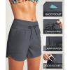 IUGA Womens 5″ Swim Board Shorts Stretchy High Waisted Beach Shorts for Women Quick Dry UPF 50+ Swimsuit Bottoms with Liner(Dark Gray)