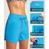 IUGA Womens 5″ Swim Board Shorts Stretchy High Waisted Beach Shorts for Women Quick Dry UPF 50+ Swimsuit Bottoms with Liner(Electric Blue)