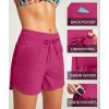 IUGA Womens 5″ Swim Board Shorts Stretchy High Waisted Beach Shorts for Women Quick Dry UPF 50+ Swimsuit Bottoms with Liner(Pink)