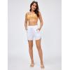 IUGA Womens 5″ Swim Board Shorts Stretchy High Waisted Beach Shorts for Women Quick Dry UPF 50+ Swimsuit Bottoms with Liner(White)