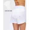 IUGA Womens 5″ Swim Board Shorts Stretchy High Waisted Beach Shorts for Women Quick Dry UPF 50+ Swimsuit Bottoms with Liner(White)