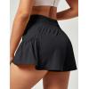 IUGA Women’s Athletic Shorts High Waisted Flowy Shorts for Women Quick Dry Workout Running Shorts with Pockets(Black)