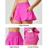IUGA Women’s Athletic Shorts High Waisted Flowy Shorts for Women Quick Dry Workout Running Shorts with Pockets(Hot Pink)