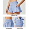 IUGA Women’s Athletic Shorts High Waisted Flowy Shorts for Women Quick Dry Workout Running Shorts with Pockets(Sky Blue)