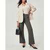 IUGA Womens Dress Pants Wide Leg Pull On Stretchy Work Pants Women High Waisted Business Casual Trousers with Pockets(Charcoal- Regular)