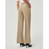 IUGA Womens Dress Pants Wide Leg Pull On Stretchy Work Pants Women High Waisted Business Casual Trousers with Pockets(Khaki- Regular)