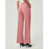 IUGA Womens Dress Pants Wide Leg Pull On Stretchy Work Pants Women High Waisted Business Casual Trousers with Pockets(Pink- Regular)