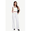 IUGA Womens Dress Pants Wide Leg Pull On Stretchy Work Pants Women High Waisted Business Casual Trousers with Pockets(Snow- Regular)