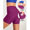 IUGA Womens Swim Shorts Tummy Control Swim Board Shorts UPF 50+ Quick Dry Swimsuits Bottoms for Women with Pockets(Magenta Purple)