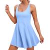 IUGA Womens Tennis Dress with Shorts Underneath Athletic Dress for Women Golf Dresses Summer Outfits for Workout(Aqua Blue)