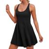 IUGA Womens Tennis Dress with Shorts Underneath Athletic Dress for Women Golf Dresses Summer Outfits for Workout(Black)