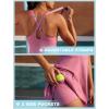 IUGA Womens Tennis Dress with Shorts Underneath Athletic Dress for Women Golf Dresses Summer Outfits for Workout(Coral)