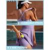 IUGA Womens Tennis Dress with Shorts Underneath Athletic Dress for Women Golf Dresses Summer Outfits for Workout(Lavender)