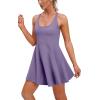 IUGA Womens Tennis Dress with Shorts Underneath Athletic Dress for Women Golf Dresses Summer Outfits for Workout(Lavender)
