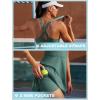 IUGA Womens Tennis Dress with Shorts Underneath Athletic Dress for Women Golf Dresses Summer Outfits for Workout(Olive Green)