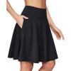 IUGA 20″ Knee Length Skorts Skirts for Women with Pockets Tennis Skirt High Waisted Golf Skirts for Women Casual Athletic(Black)