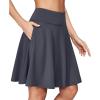 IUGA 20″ Knee Length Skorts Skirts for Women with Pockets Tennis Skirt High Waisted Golf Skirts for Women Casual Athletic(Deep Gray)