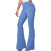 IUGA Bell Bottom Jeans for Women High Waisted Stretchy Pull On Flare Jeans Wide Leg Leggings Tummy Control Flare Pants(Baby Blue)
