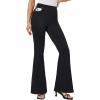 IUGA Bell Bottom Jeans for Women High Waisted Stretchy Pull On Flare Jeans Wide Leg Leggings Tummy Control Flare Pants(Black)