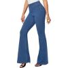 IUGA Bell Bottom Jeans for Women High Waisted Stretchy Pull On Flare Jeans Wide Leg Leggings Tummy Control Flare Pants(Light Blue)