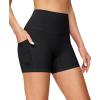 IUGA Biker Shorts Women with Pockets No Front Seam 4″ Yoga Spandex Shorts Women Workout Running High Waisted Tummy Control(Black)