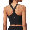 IUGA Buttery Adjustable Workout Tank Tops Woman with Built in Bra Y Back Longline Sports Bra Athletic V-Neck Crop Tops(Black)
