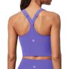 IUGA Buttery Adjustable Workout Tank Tops Woman with Built in Bra Y Back Longline Sports Bra Athletic V-Neck Crop Tops(Very Peri)