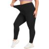 IUGA Buttery Soft Plus Size Leggings for Women No Front Seam Leggings with Pockets for Women Tummy Control Yoga Pants 3X 4X(Black)