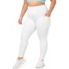 IUGA Buttery Soft Plus Size Leggings for Women No Front Seam Leggings with Pockets for Women Tummy Control Yoga Pants 3X 4X(Snow)
