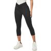 IUGA Capri Jeans for Women Pull On Jeggings for Women Tummy Control Jean Capris Pants Stretchy Denim Pants with Pockets(Black)