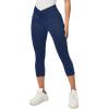 IUGA Capri Jeans for Women Pull On Jeggings for Women Tummy Control Jean Capris Pants Stretchy Denim Pants with Pockets(Dark Blue)