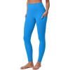 IUGA Compression Leggings for Women Tummy Control No Front Seam Leggings with Pockets High Waisted Workout Yoga Pants(Azure)