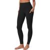 IUGA Compression Leggings for Women Tummy Control No Front Seam Leggings with Pockets High Waisted Workout Yoga Pants(Black)
