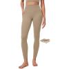 IUGA Compression Leggings with Pockets for Women Tummy Control Leggings No Front Seam Workout High Waist Yoga Pants(Light Taupe)