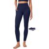 IUGA Compression Leggings with Pockets for Women Tummy Control Leggings No Front Seam Workout High Waist Yoga Pants(Navy Blue)