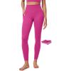 IUGA Compression Leggings with Pockets for Women Tummy Control Leggings No Front Seam Workout High Waist Yoga Pants(Pink Power)