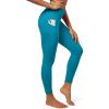 IUGA Fleece Lined Leggings Women Thermal Leggings for Women Winter Warm Tights High Waisted Hiking Yoga Pants with Pockets(Dark Cyan)