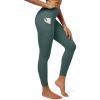 IUGA Fleece Lined Leggings Women Thermal Leggings for Women Winter Warm Tights High Waisted Hiking Yoga Pants with Pockets(Dark Green)