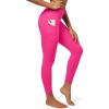 IUGA Fleece Lined Leggings Women Thermal Leggings for Women Winter Warm Tights High Waisted Hiking Yoga Pants with Pockets(Sonic Pink)