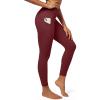 IUGA Fleece Lined Leggings Women Thermal Leggings for Women Winter Warm Tights High Waisted Hiking Yoga Pants with Pockets(Wine)