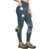 IUGA Fleece Lined Leggings Women Water Resistant Thermal Leggings Winter Warm Tights High Waist Hiking Pants with Pockets(Forest Green)